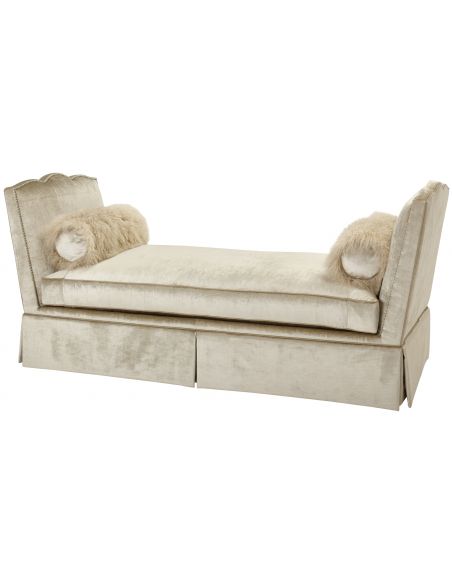 Upholstered Daybed Sofa in Beige