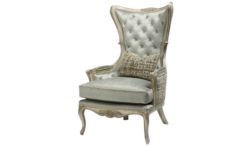 Luxury Leather & Upholstered Furniture Tufted Arm Chair