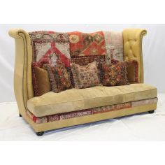 CHAIRS, Leather, Upholstered, Accent Gothic tapestry sofa, unique high style furniture