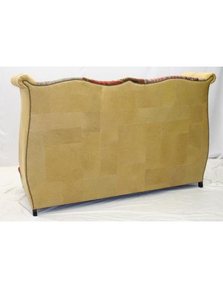CHAIRS, Leather, Upholstered, Accent Gothic tapestry sofa, unique high style furniture