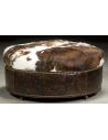 Luxury Leather & Upholstered Furniture Grand home round hair on hide ottoman. 62