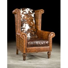 Luxury Leather & Upholstered Furniture High Back Leather Hair Hide Chair