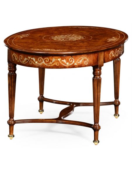 Coffee Tables Mother of pearl inlaid oval coffee table. 599329