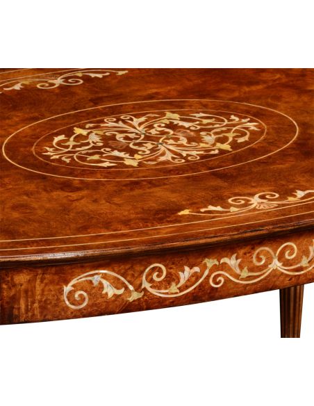 Coffee Tables Mother of pearl inlaid oval coffee table. 599329