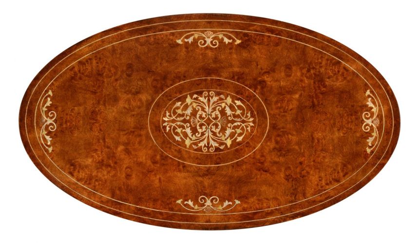 Coffee Tables Mother of pearl inlaid oval coffee table. 599329