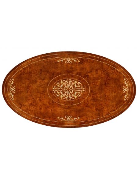 Coffee Tables Mother of pearl inlaid oval coffee table. 599329