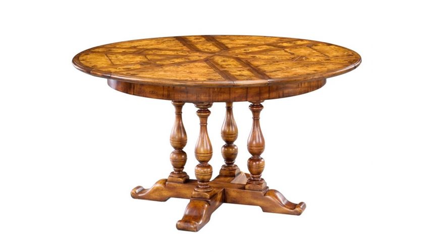 Dining Tables High end dining room furniture solid walnut round dining table. 80-17