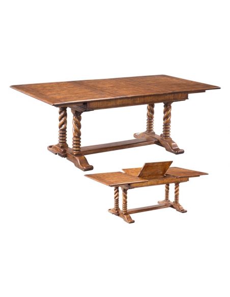 Solid oak dining table, furniture high end dining rooms