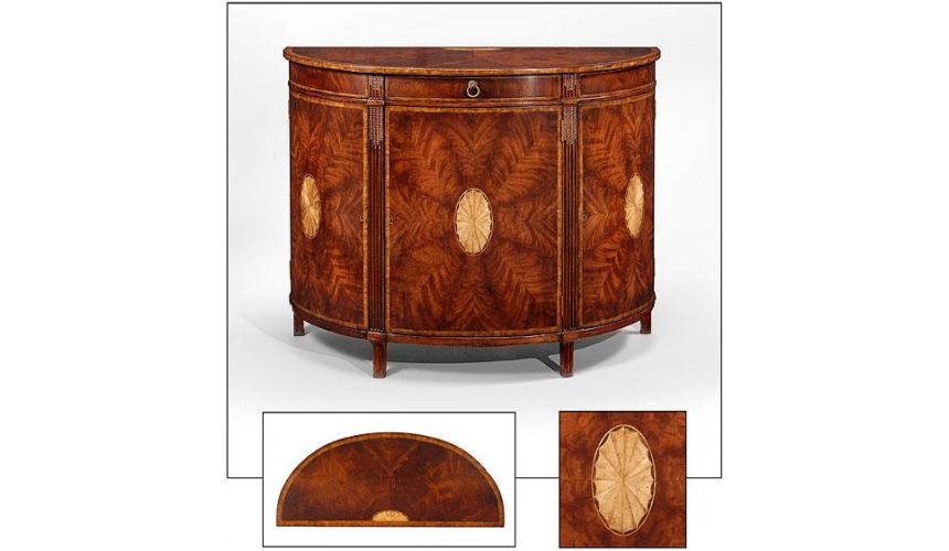 Breakfronts & China Cabinets Breakfronts China Closets Mahogany Demilune Cabinet
