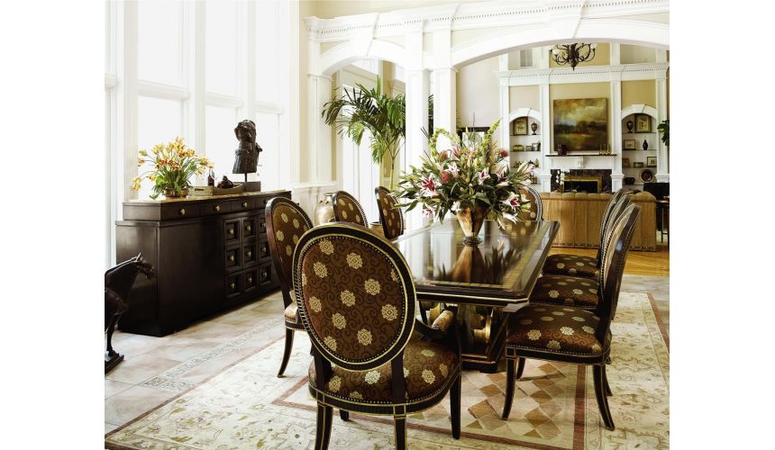 Dining Tables High end display cabinet. Modern furnishings.