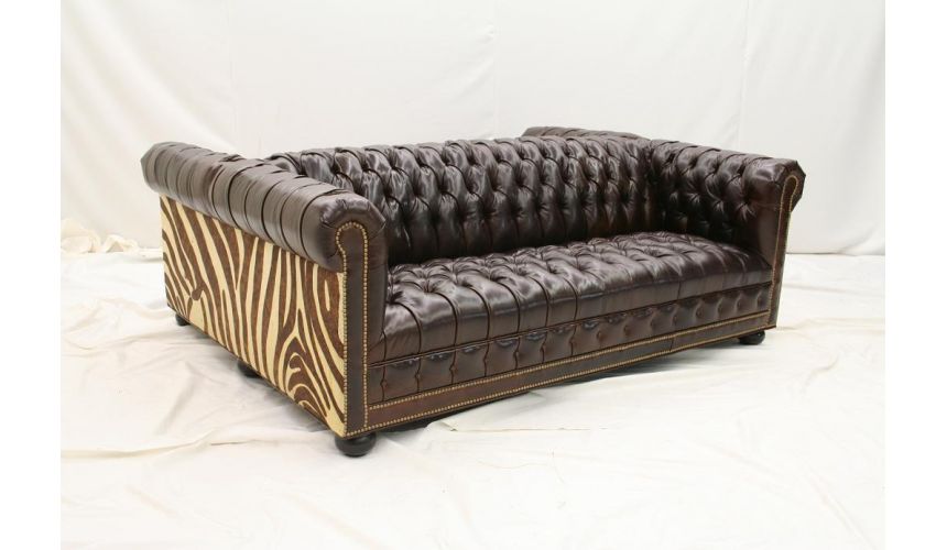 High End Furniture Tufted Double Sided Leather Sofa