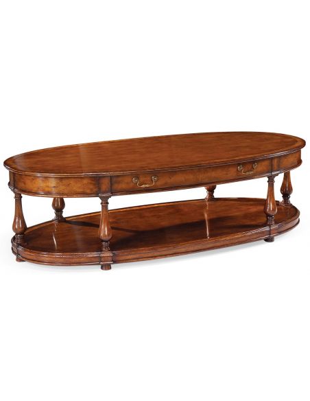 High End Furniture Oval Cocktail Table