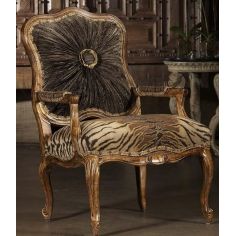 CHAIRS, Leather, Upholstered, Accent High style Tiger print chair. 230 2