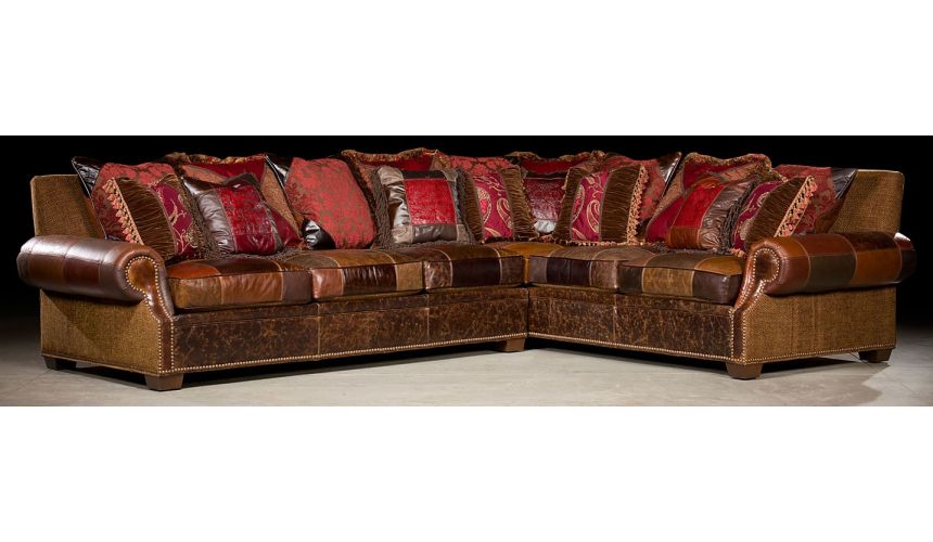 Luxury Leather & Upholstered Furniture Grand home furniture and furnishings. Plush sectional sofa. 36