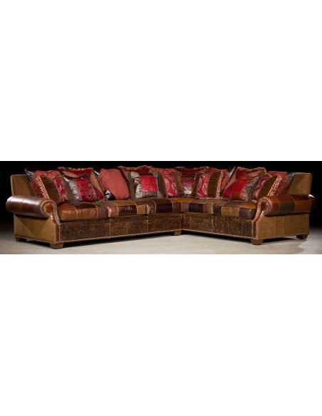 Grand home furniture and furnishings. Plush sectional sofa. 36