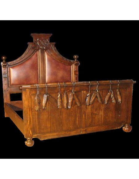 Arrows and feathers, Indian Nation bed. High style western furniture. The best in western decor.