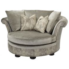 Luxury Leather & Upholstered Furniture Low Back Comfy Round Sofa
