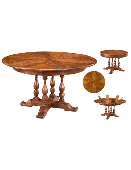 Dining Tables Solid walnut circular jupe dining table