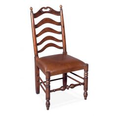 Dining Chairs Ladderback Side Chair Walnut with Leather