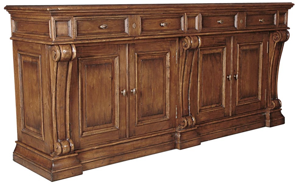 Breakfronts & China Cabinets Large Solid Walnut Buffet