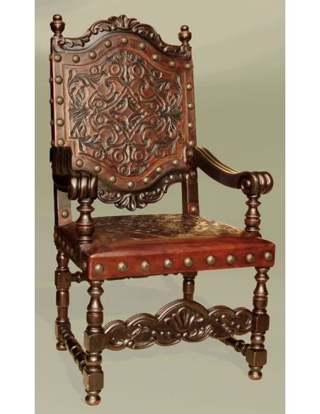 Rustic Luxury Furniture Renaissance Leather Arm Chair