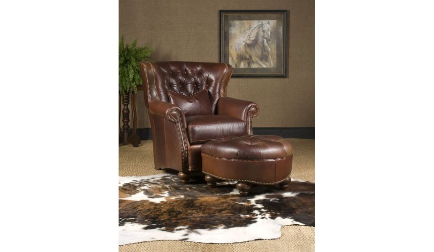 Luxury Leather & Upholstered Furniture leather chair ottoman high end furniture