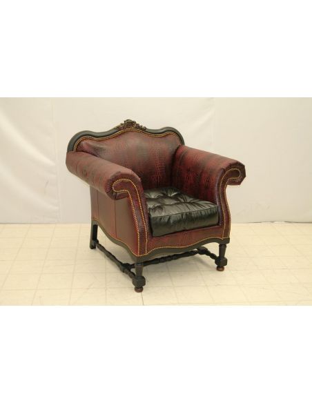 Wood Frame Leather Chair