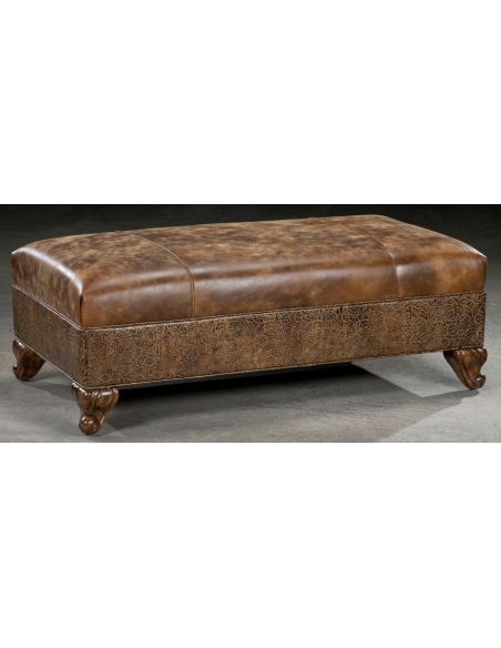 Leather furniture. Luxury leather ottoman. 247