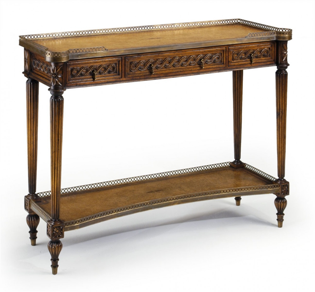 Console & Sofa Tables Leather inlay console table. Luxury furniture