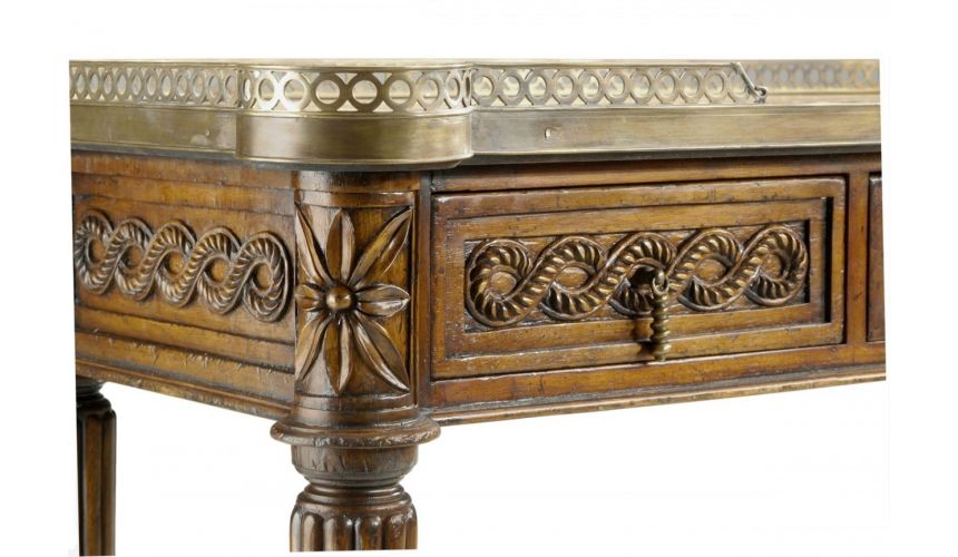 Console & Sofa Tables Leather inlay console table. Luxury furniture