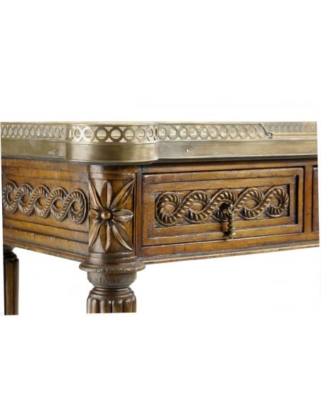 Console & Sofa Tables Leather inlay console table. Luxury furniture