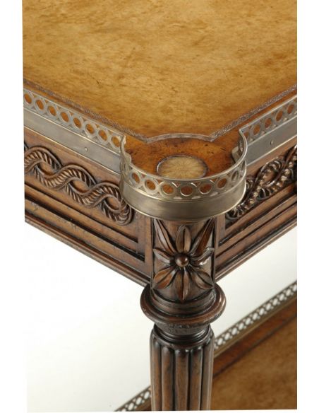 Console & Sofa Tables Leather inlay console table. Luxury furniture