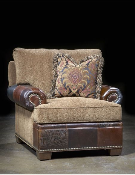 Leather patch chair high end furniture