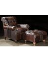 Luxury Leather & Upholstered Furniture 1 Leather patches chair and ottoman, Great looking and great price