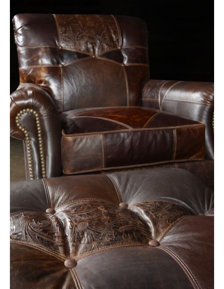 1 Leather patches sofa, USA made, Great looking and great price