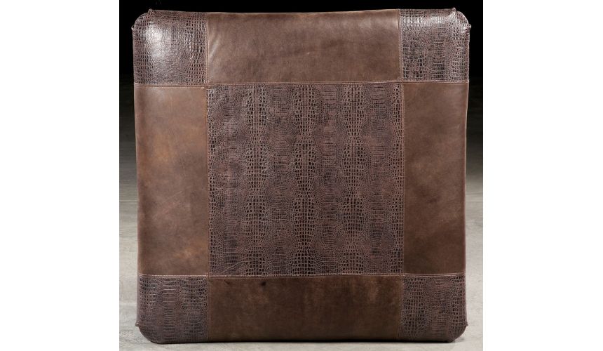 Luxury Leather & Upholstered Furniture Leather quare ottoman. 823