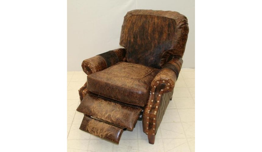 MOTION SEATING - Recliners, Swivels, Rockers Leather and Hair Hide Recliner Chair 860R-03