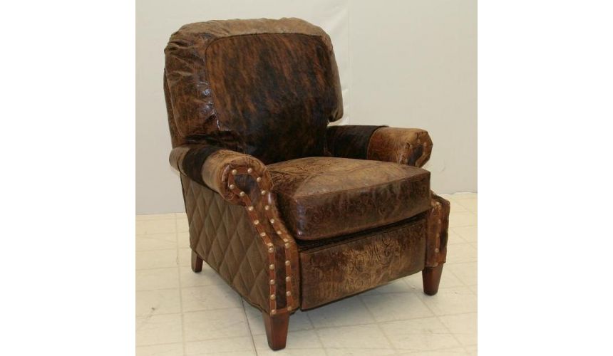 MOTION SEATING - Recliners, Swivels, Rockers Leather and Hair Hide Recliner Chair 860R-03