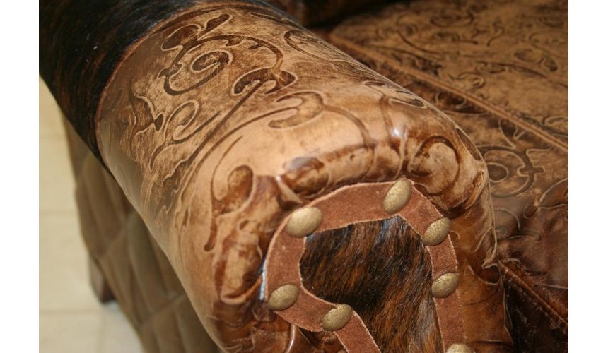 MOTION SEATING - Recliners, Swivels, Rockers Leather and Hair Hide Recliner Chair 860R-03