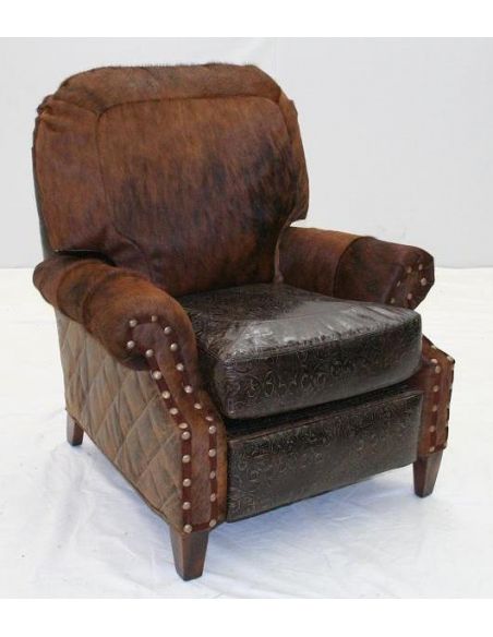 Leather and Hair Hide Recliner Chair 960R-03