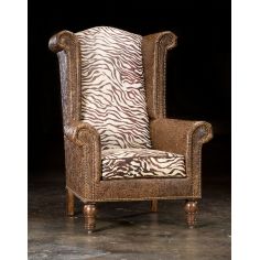 Luxury Leather & Upholstered Furniture Leather and Zebra High back Chair