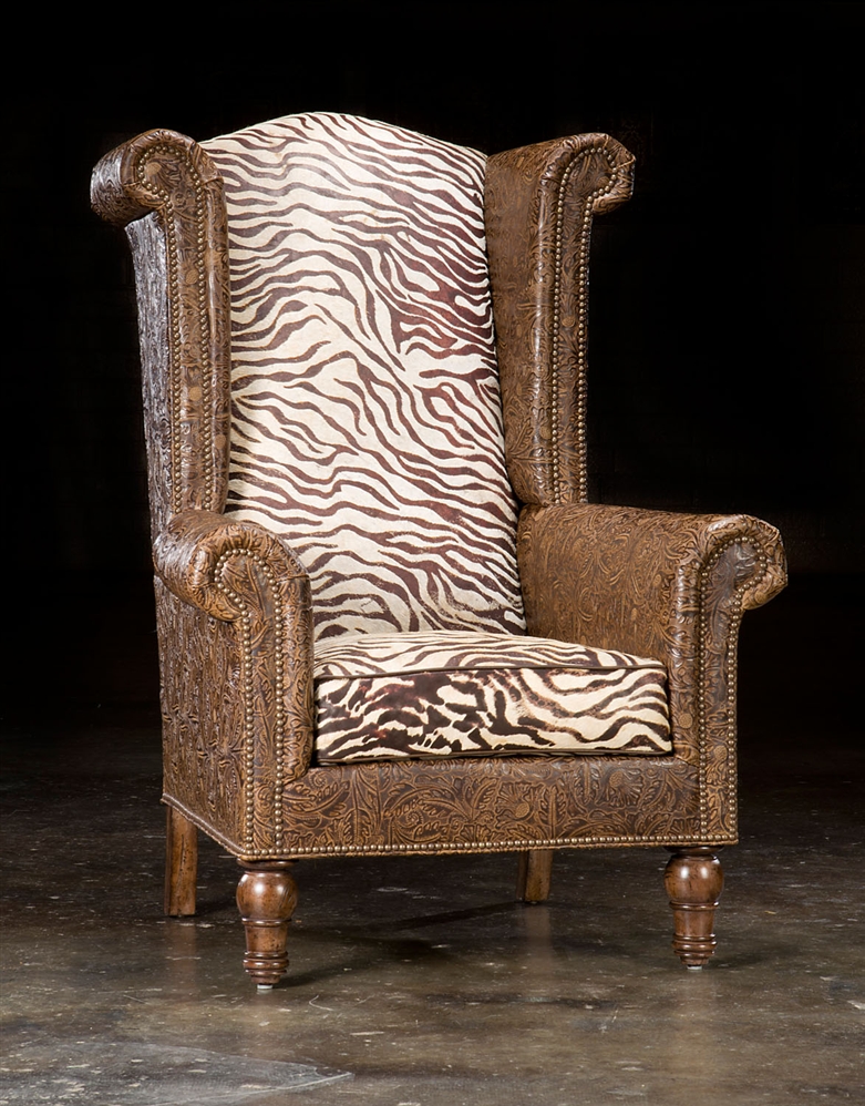 Luxury Leather & Upholstered Furniture Leather and Zebra High back Chair