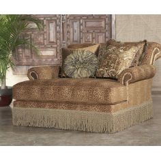 Luxury Leather & Upholstered Furniture Leopard Print Chaise