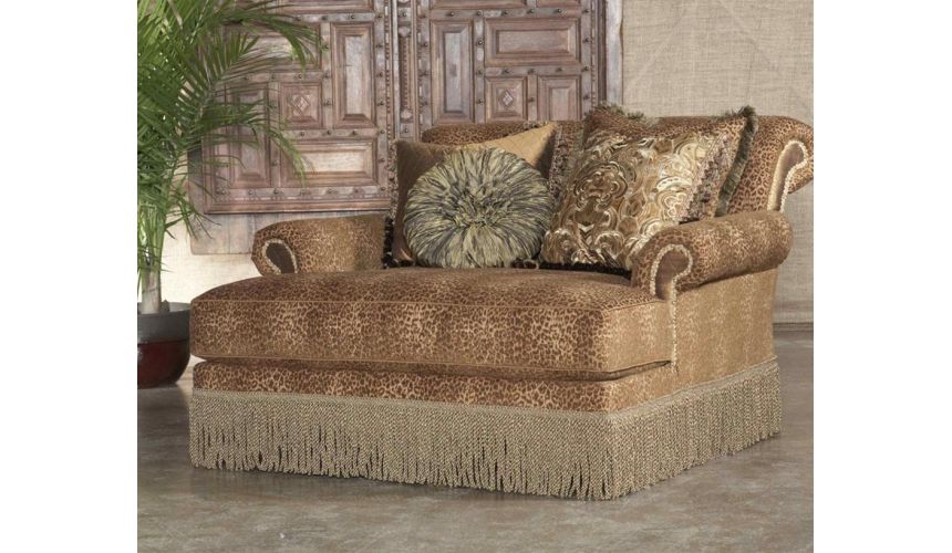 Luxury Leather & Upholstered Furniture Leopard Print Chaise