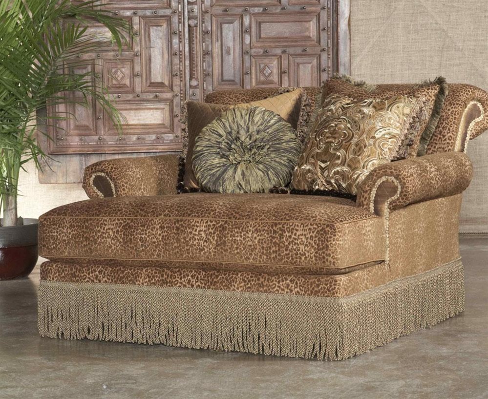 Luxury Leather & Upholstered Furniture Leopard Print Chaise