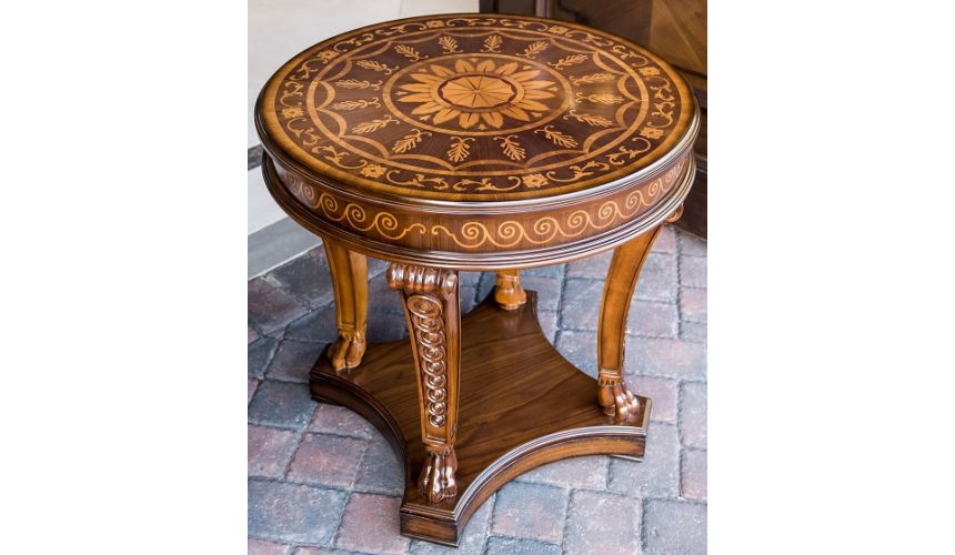 Furniture Masterpieces Fine marquetry work on this round side table