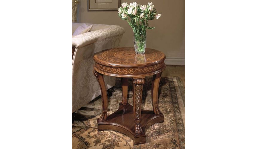 Furniture Masterpieces Fine marquetry work on this round side table