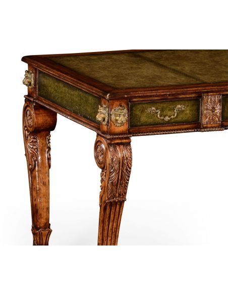 Executive Desks Lions paw carved walnut writing table, Desk.