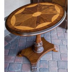 High Quality Furniture Round Lamp Table with brass pine cone finials