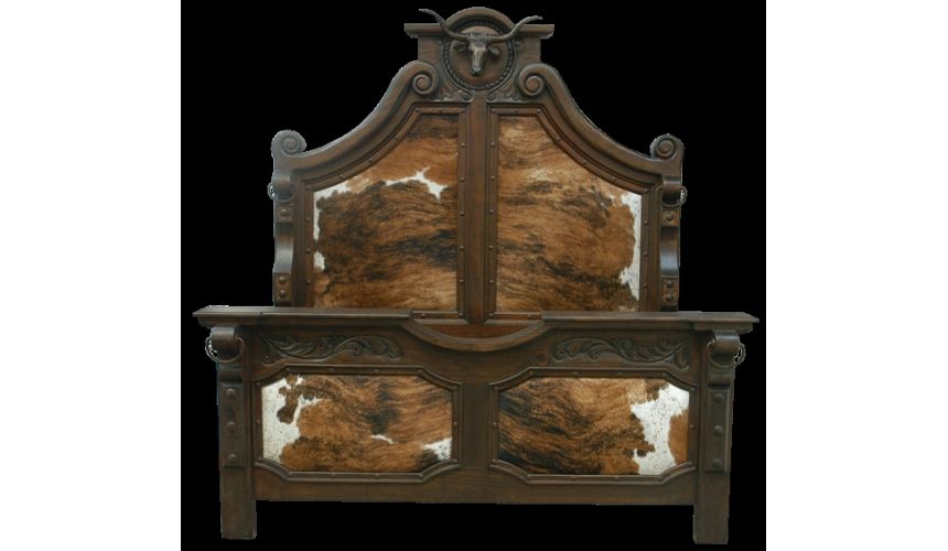BEDS - Queen, King & California King Sizes Longhorn bed. High style western furniture. The best in cowboy decor.